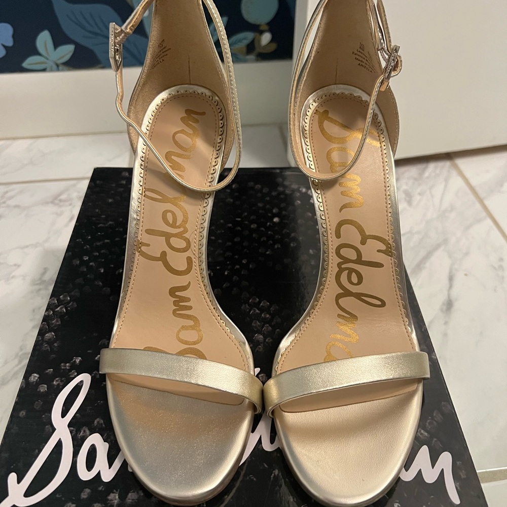 Sam Edelman Gold Strappy Heels